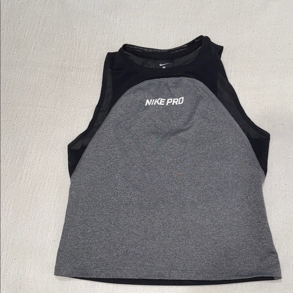 Nike Pro Black and Gray Athletic Tank - Picture 1 of 4